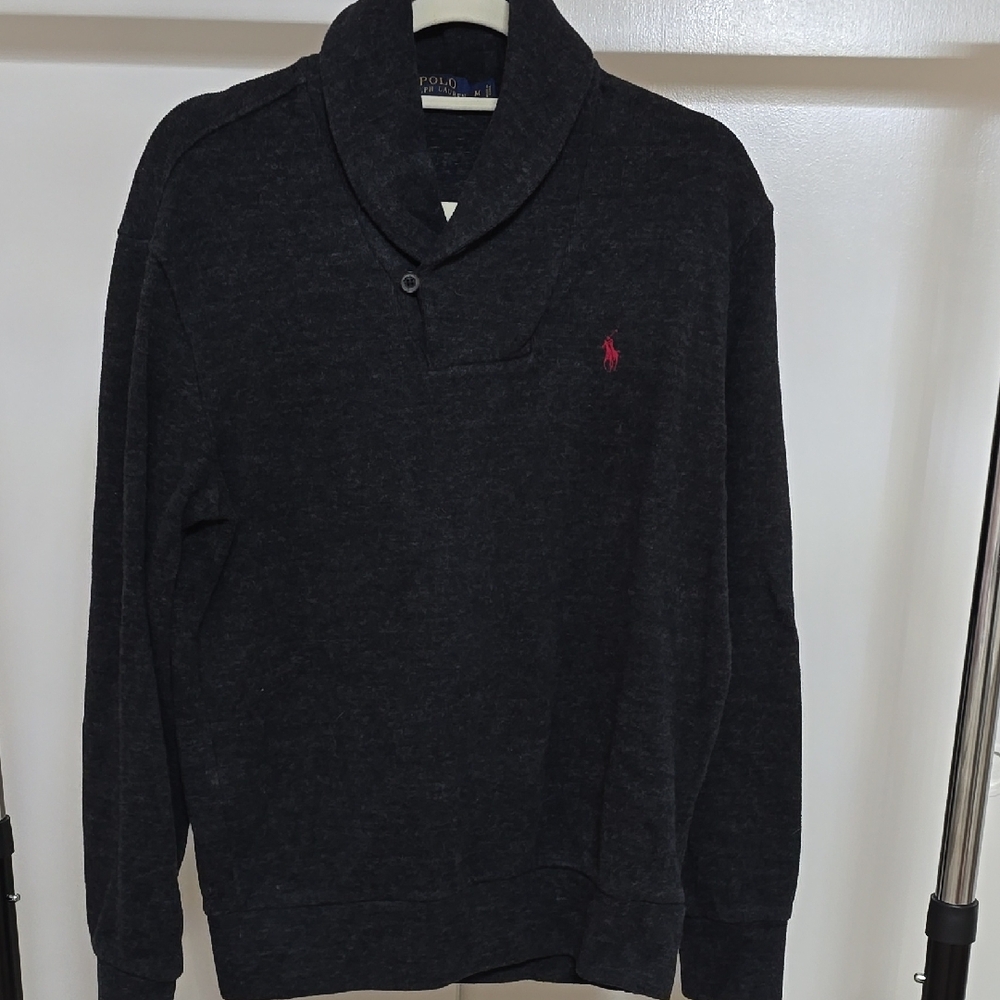 Polo by Ralph Lauren Men's Dark Gray Shawl Collar Shirt